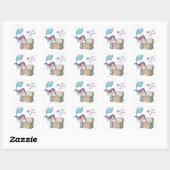 fee, blauwe fee vierkante sticker (Vel)