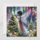 fee decoreren van de kerstboom feestdagenkaart (Voorkant)