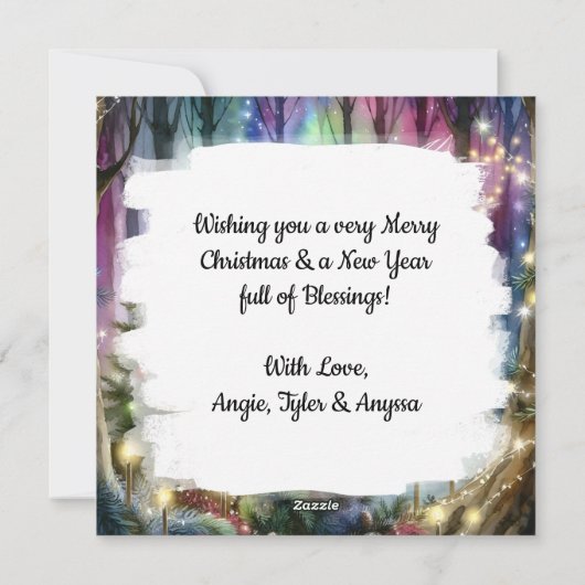  fee decoreren van de kerstboom feestdagenkaart (Achterkant)