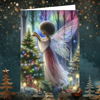 fee decoreren van de kerstboom kaart