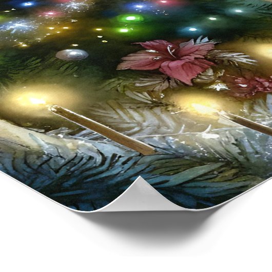  fee decoreren van de kerstboom poster (Hoek)