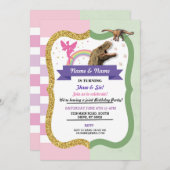  Fee & Dinosaurus Gezamenlijke Jongen Meisje Verja Kaart (Voorkant / Achterkant)