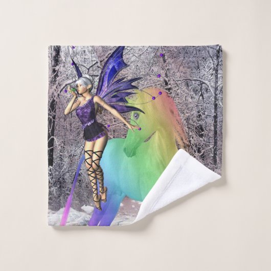 Fee Eenhoorn Badkamer Handdoek Sets (Wasdoekje)