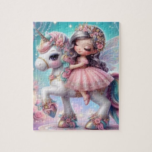 Fee & Eenhoorn Fantasie Kunst Puzzel (Verticaal)