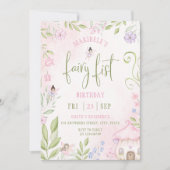 Fee eerste verjaardag bos waterverf paddestoel kaart (Voorkant)