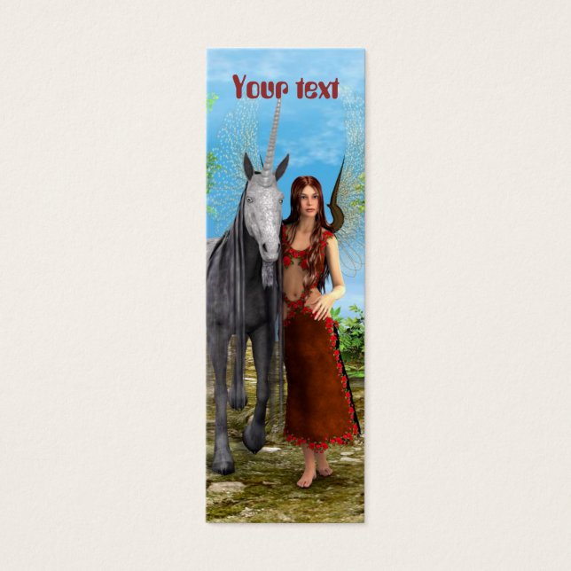 Fee en eenhoorn mini visitekaartjes (Voorkant)