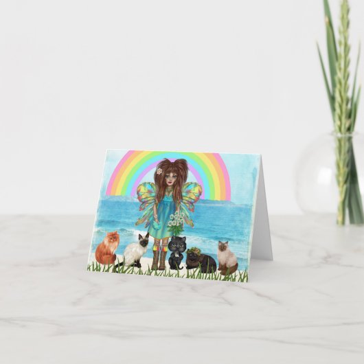 Fee en Katten Al Wenskaart van de Gelegenheid Bedankkaart (Voorkant)