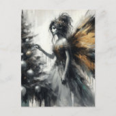 Fee en kerstboom Glitch Briefkaart (Voorkant)