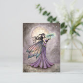 Fee en Libelle Mistiche Fantasie Kunst Briefkaart (Staand voorkant)