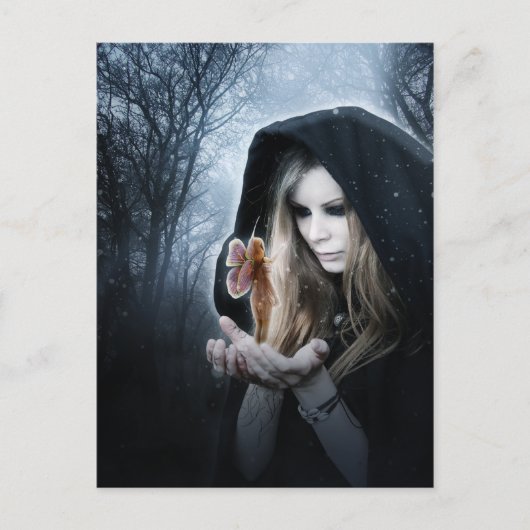 Fee en Meisje Briefkaart (Voorkant)