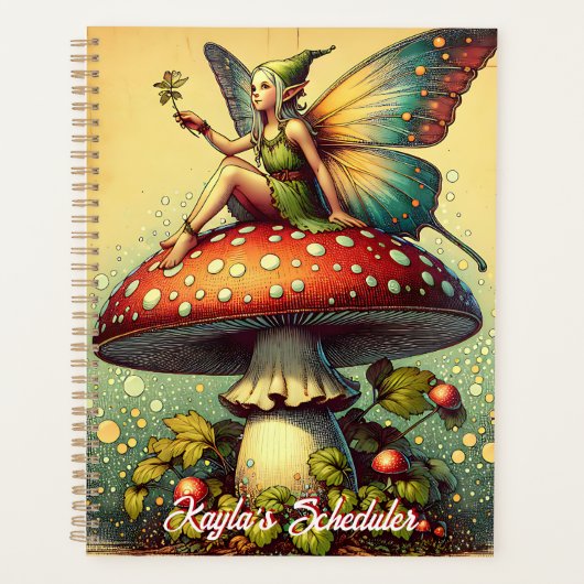  fee en paddenstoelen gepersonaliseerd planner (Voorkant)