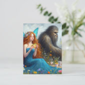 Fee- en Sasquatch-picknick Briefkaart (Staand voorkant)