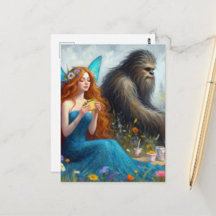 Fee- en Sasquatch-picknick Briefkaart