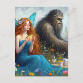 Fee- en Sasquatch-picknick Briefkaart