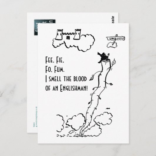 Fee, Fie, Fo, Fum. Briefkaart (Voorkant / Achterkant)