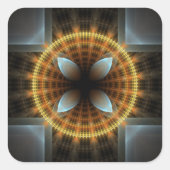  fee fractaal patroon mandala vierkante sticker (Voorkant)