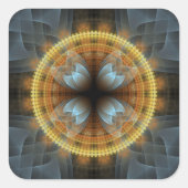  fee fractaal patroon mandala vierkante sticker (Voorkant)