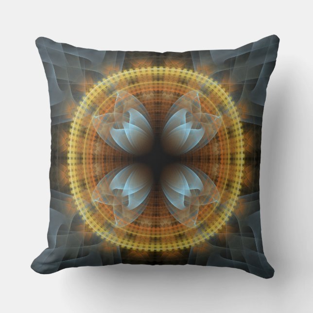  fee fractal ronde patroon kussen (Voorkant)