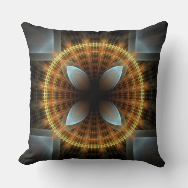  fee fractal ronde patroon kussen (Voorkant)