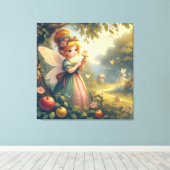 Fee in de tuin canvas afdruk (Insitu (Houten vloer))