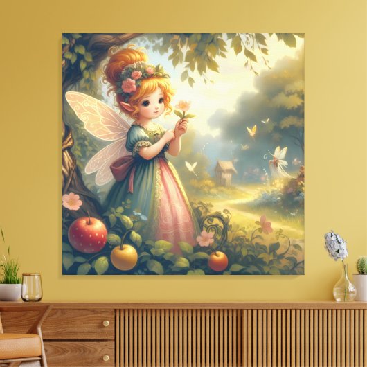 Fee in de tuin canvas afdruk (Insitu (Woonkamer))