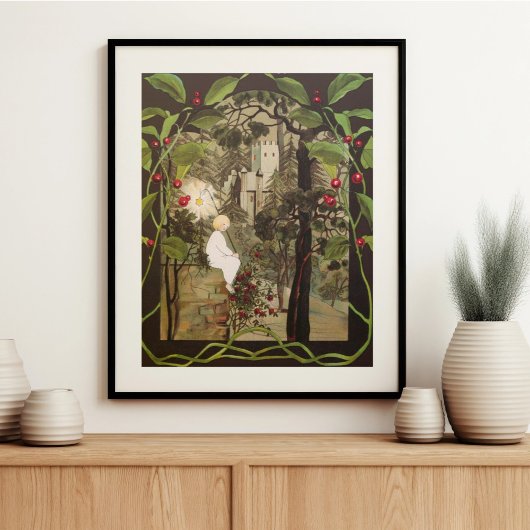 fee in Fairy Forest met kasteel Poster