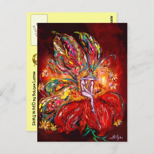 FEE IN HET ROOD, briefkaart (Voorkant / Achterkant)