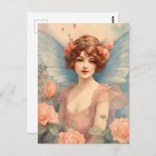  fee in Roos Garden Briefkaart (Voorkant / Achterkant)