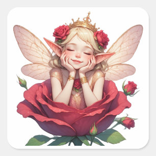 🌙 Fee In Roos Sticker Voor Meisjes Slaapkamer Dec