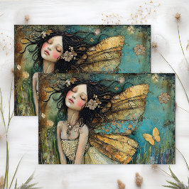 FEE MEISJE DAG DROMEN DECOUPAGE TISSUEPAPIER