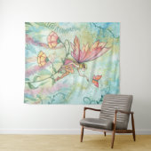  fee met Butterfly Waterverf Art Wandkleed (In Situ (horizontaal))