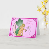 Fee met de Gelukkige Verjaardag van het Stof van Kaart (Gele Bloem)