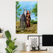 Fee met eenhoorn poster (Thuiskantoor)