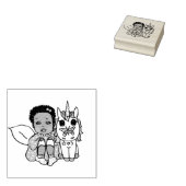 fee met eenhoorn rubberstempel (Gestempeld)