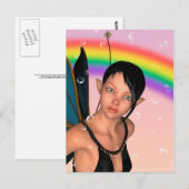 Fee onder regenboog briefkaart (Voorkant / Achterkant)