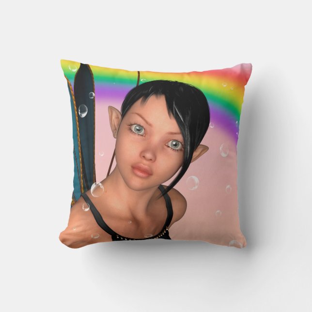 Fee onder Regenboog Kussen (Voorkant)
