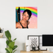 Fee onder Regenboog Poster (Thuiskantoor)