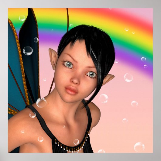 Fee onder Regenboog Poster (Voorkant)