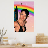 Fee onder Regenboog Poster (Keuken)
