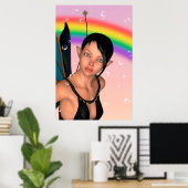 Fee onder Regenboog Poster (Thuiskantoor)