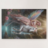 Fee op een eenhoorn rijdend legpuzzel (Horizontaal)