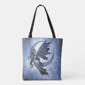Fee op halvemaan fantasie kunst tote bag (Achterkant)