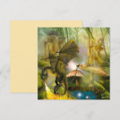 Fee op paddestoel & fantasie draak (Voorkant / Achterkant)