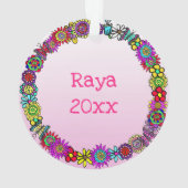  fee & regenboog eenhoorn & vlinder ornament (achterkant)