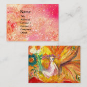 FEE VAN BLOEMEN IN GOUDEN GELE ROZE SPATKLES VISITEKAARTJE (Voorkant / Achterkant)