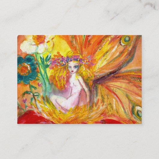 FEE VAN DE BLOEMEN Blauwgroen Blauw Groen Goud Spa Visitekaartje (Achterkant)