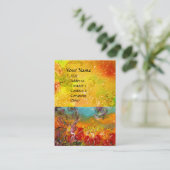 FEE VAN DE MAGISCHE RODE BLOEMEN IN GOUDEN SPRANKE VISITEKAARTJE (Staand voorkant)