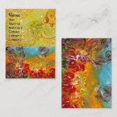 FEE VAN DE RODE BLOEMEN IN GOUDEN GELE SPARKLES VISITEKAARTJE (Voorkant / Achterkant)