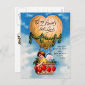 Fee van Valentijn in Hart vormde de Ballon van de Feestdagenkaart (Voorkant / Achterkant)