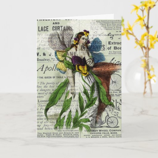  fee, verjaardag kaart (Gele Bloem)